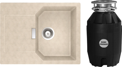 Комплект Мойка Schock Manhattan 45D Cristalite саббиа + Измельчитель Bone Crusher BC 810-AS