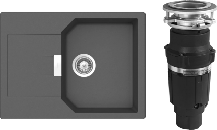 Комплект Мойка Schock Manhattan 45D Cristalite баварский камень + Измельчитель Bone Crusher BC 610-AS