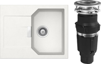 Комплект Мойка Schock Manhattan 40D Cristalite альпина + Измельчитель Bone Crusher BC 610-AS