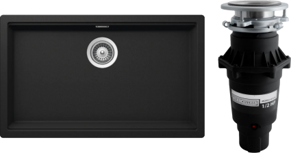 Комплект Мойка Schock Lahti 701050U 80 Cristalite неро + Измельчитель Bone Crusher BC 810-SL Slim Line