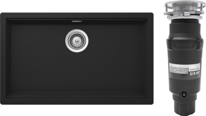 Комплект Мойка Schock Lahti 701053U 80 Cristalite оникс + Измельчитель Bone Crusher BC 910-SL-Slim Line