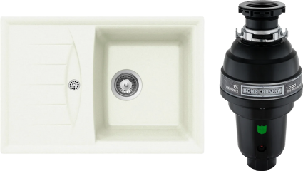 Комплект Мойка Schock Genius 45D Small (D-100S) Cristalite альпина + Измельчитель Bone Crusher BC 1000-AS