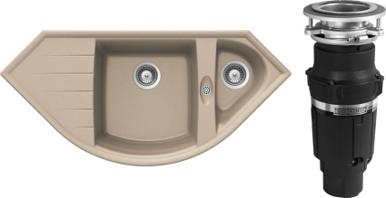 Комплект Мойка Schock Genius 90C (C-150) Cristalite саббиа + Измельчитель Bone Crusher BC 610-AS