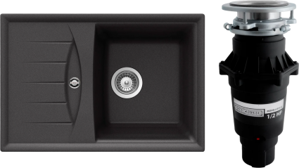 Комплект Мойка Schock Genius 45D Small (D-100S) Cristalite оникс + Измельчитель Bone Crusher BC 810-SL Slim Line