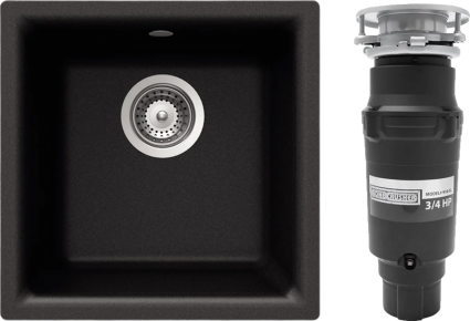 Комплект Мойка Schock Euro 40 (N-100) Cristalite оникс + Измельчитель Bone Crusher BC 910-SL-Slim Line