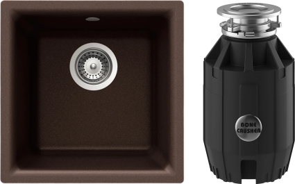 Комплект Мойка Schock Euro 40 (N-100) Cristalite мокка + Измельчитель Bone Crusher BC 910-AS