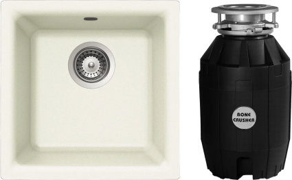 Комплект Мойка Schock Euro 40 (N-100) Cristalite альпина + Измельчитель Bone Crusher BC 810-AS