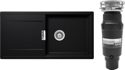 Комплект Мойка Schock Eton 60D Large Cristadur пуро + Измельчитель Bone Crusher BC 910-SL-Slim Line