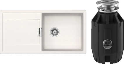 Комплект Мойка Schock Eton 60D Large Cristadur поларис + Измельчитель Bone Crusher BC 910-AS