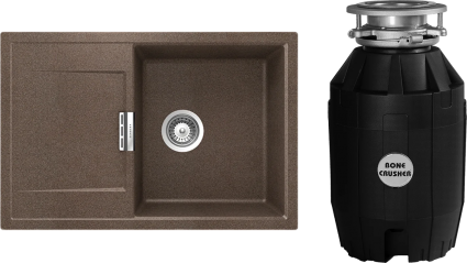 Комплект Мойка Schock Eton 50D Cristadur бронза + Измельчитель Bone Crusher BC 810-AS