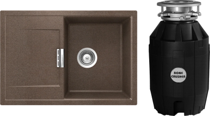 Комплект Мойка Schock Eton 45D Cristadur бронза + Измельчитель Bone Crusher BC 810-AS