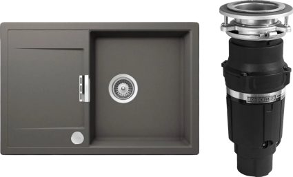 Комплект Мойка Schock Eton 50D Cristadur серебристый камень + Измельчитель Bone Crusher BC 610-AS