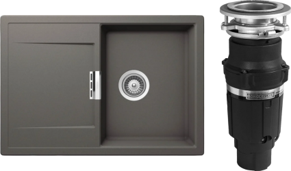 Комплект Мойка Schock Eton 45D Cristadur серебристый камень + Измельчитель Bone Crusher BC 610-AS