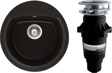 Комплект Мойка Schock Eclipse 45 Cristalite оникс + Измельчитель Bone Crusher BC 810-SL Slim Line