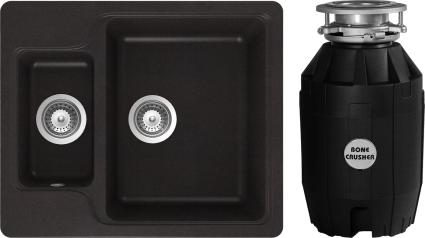 Комплект Мойка Schock Cambridge 60 Cristalite оникс + Измельчитель Bone Crusher BC 810-AS