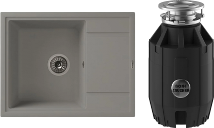 Комплект Мойка Florentina Липси 650 грей + Измельчитель Bone Crusher BC 910-AS