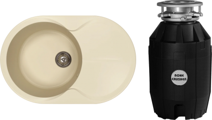 Комплект Мойка Florentina Лацио 780 шампань + Измельчитель Bone Crusher BC 810-AS