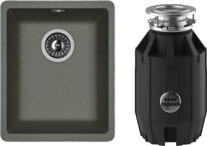 Комплект Мойка Florentina Вега 300 черный + Измельчитель Bone Crusher BC 910-AS
