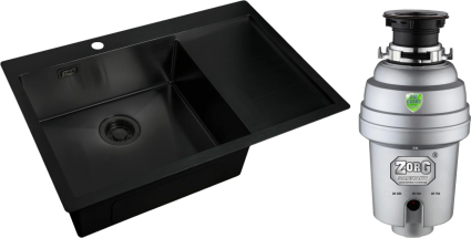 Комплект Мойка Zorg Light R 780510-L Grafit + Измельчитель Inox D