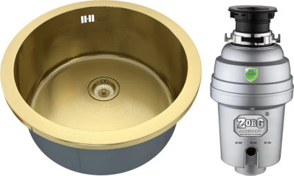 Комплект Мойка Zorg Inox PVD Inox Pvd SZR-500-BRONZE + Измельчитель Inox D