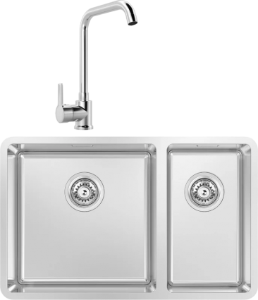 Комплект Мойка Kantera Lucia LUR210/L diamond + Смеситель MEGA Ege MG-PL10 хром