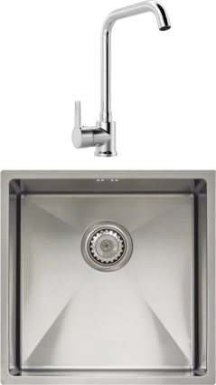 Комплект Мойка Seaman Eco Marino SME-440 хром + Смеситель MEGA Ege MG-PL10 хром