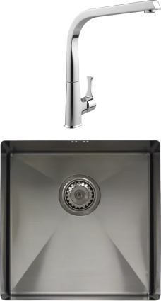 Комплект Мойка Seaman Eco Marino SME-440 gun light + Смеситель MEGA Mega