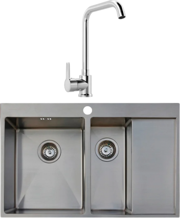 Комплект Мойка Seaman Eco Marino SMB-7851DRS + Смеситель MEGA Ege MG-PL10 хром