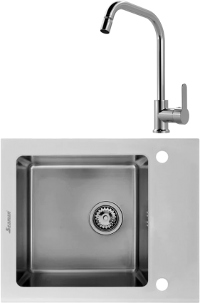 Комплект Мойка Seaman Eco Glass SMG-610W + Смеситель MEGA City MG- ZRV104 хром