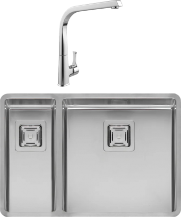 Комплект Мойка Reginox Texas + LUX L 40x40 18x40 сталь + Смеситель MEGA Mega