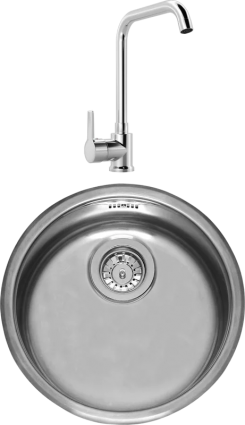 Комплект Мойка Reginox R18 370 LUX OKG сталь + Смеситель MEGA Ege MG-PL10 хром