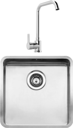 Комплект Мойка Reginox Ohio Cuadrat LUX OKG L 40x40 сталь + Смеситель MEGA Ege MG-PL10 хром