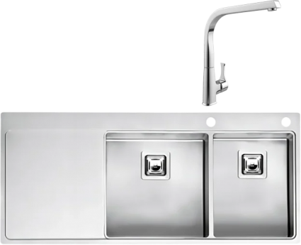 Комплект Мойка Reginox Nevada LUX OKG right L 40x30 сталь + Смеситель MEGA Mega