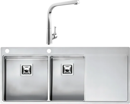 Комплект Мойка Reginox Nevada LUX OKG left L 40x30 сталь + Смеситель MEGA Mega