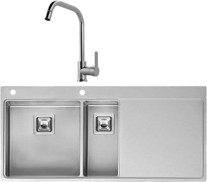 Комплект Мойка Reginox Nevada LUX OKG left L 40x18 сталь + Смеситель MEGA City MG- ZRV104 хром