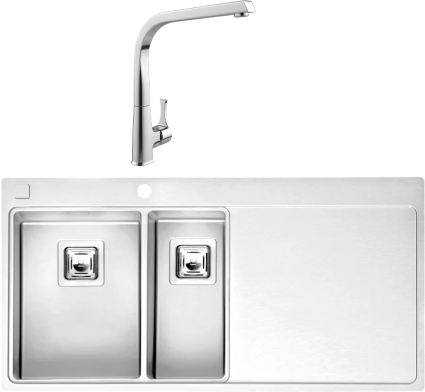 Комплект Мойка Reginox Nevada LUX OKG left L 30x18 сталь + Смеситель MEGA Mega