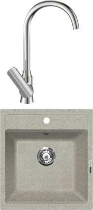 Комплект Мойка Lava Q1.SCA scandic + Смеситель SG07 CR chrome