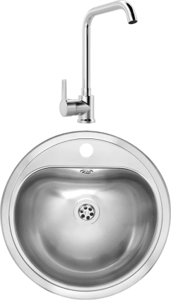Комплект Мойка Reginox Atlantis L LUX OSP сталь + Смеситель MEGA Ege MG-PL10 хром