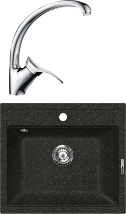 Комплект Мойка Lava Q2.BAS basalt + Смеситель SG01 CR chrome