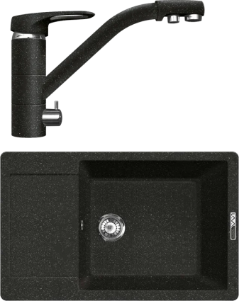 Комплект Мойка Lava L8.BAS basalt + Смеситель SG05 BAS basalt