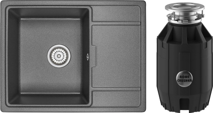 Комплект Мойка Granula 6503, графит + Измельчитель Bone Crusher BC 910-AS