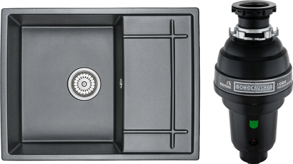 Комплект Мойка Granula 6501, шварц + Измельчитель Bone Crusher BC 1000-AS