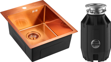 Комплект Мойка Emar PVD A EMB-128A PVD Nano Coppery + Измельчитель Bone Crusher BC 910-AS