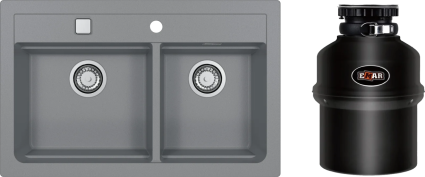 Комплект Мойка Alveus Atrox Granital 50 concrete + Измельчитель Emar