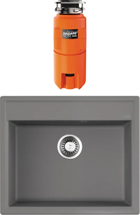 Комплект Мойка Omoikiri Daisen 60-GR leningrad grey + Измельчитель Nagare slim 900