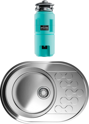 Комплект Мойка Omoikiri Kasumigaura 65 + Измельчитель Nagare slim 1250-AZ azur blue