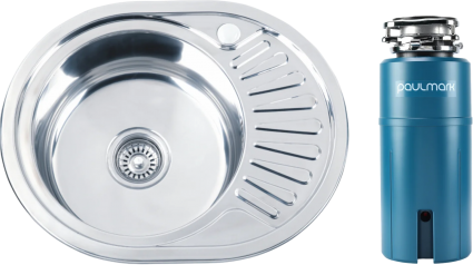 Комплект Мойка РМС MD6 MG6-5745OVL L + Измельчитель Paulmark Intenso