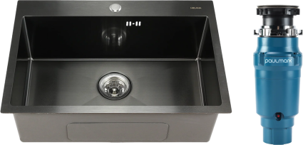 Комплект Мойка Melana D6545HB графит + Измельчитель Paulmark Intenso