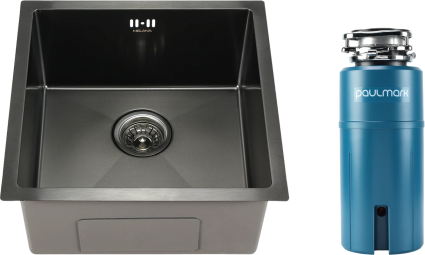 Комплект Мойка Melana D4545HB графит + Измельчитель Paulmark Intenso