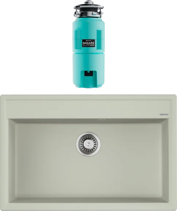 Комплект Мойка Omoikiri Daisen 77-PA пастила + Измельчитель Nagare slim 1250-AZ azur blue